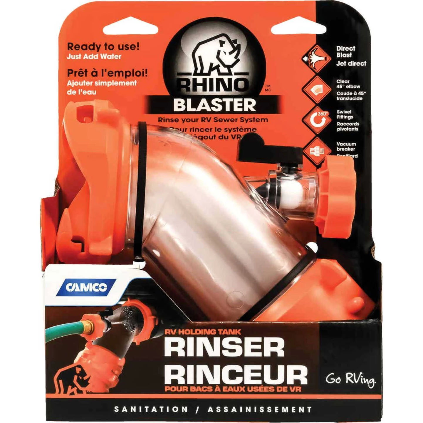 Camco Rhino Blaster RV Sewer Hose Rinser 3 Camco Rhino Blaster RV Sewer Hose Rinser