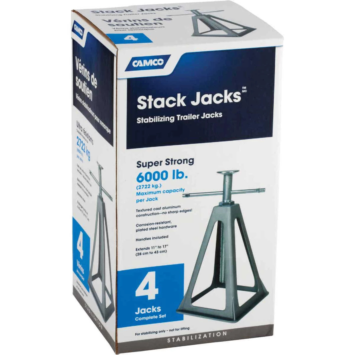 Camco Olympian 6000 Lb. Topwind Stabilizing Trailer Jack (4-Pack) 4 Camco Olympian 6000 Lb. Topwind Stabilizing Trailer Jack (4-Pack) - Image 2