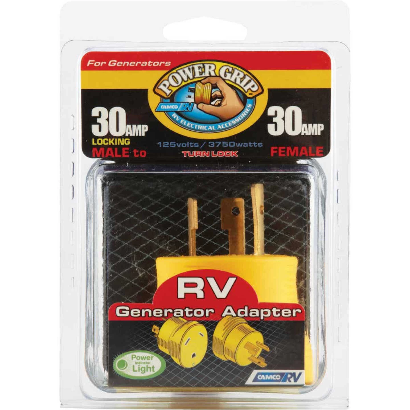 Camco Power Grip 30-Amp 3-Prong RV Generator Adapter 4 Camco Power Grip 30-Amp 3-Prong RV Generator Adapter - Image 2