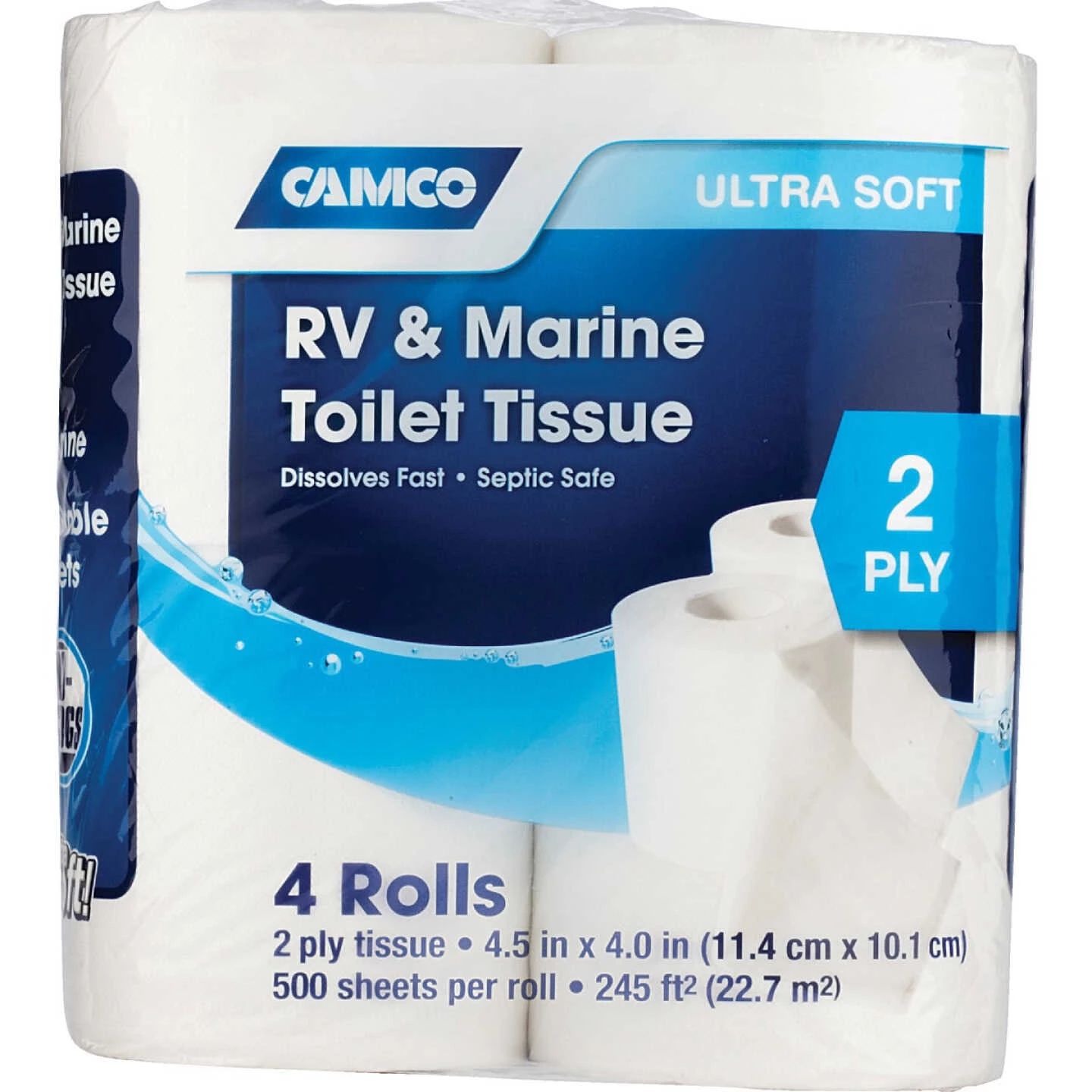 Camco RV & Marine 2-Ply Toilet Paper (4 Regular Rolls) 3 Camco RV & Marine 2-Ply Toilet Paper (4 Regular Rolls) - Image 2