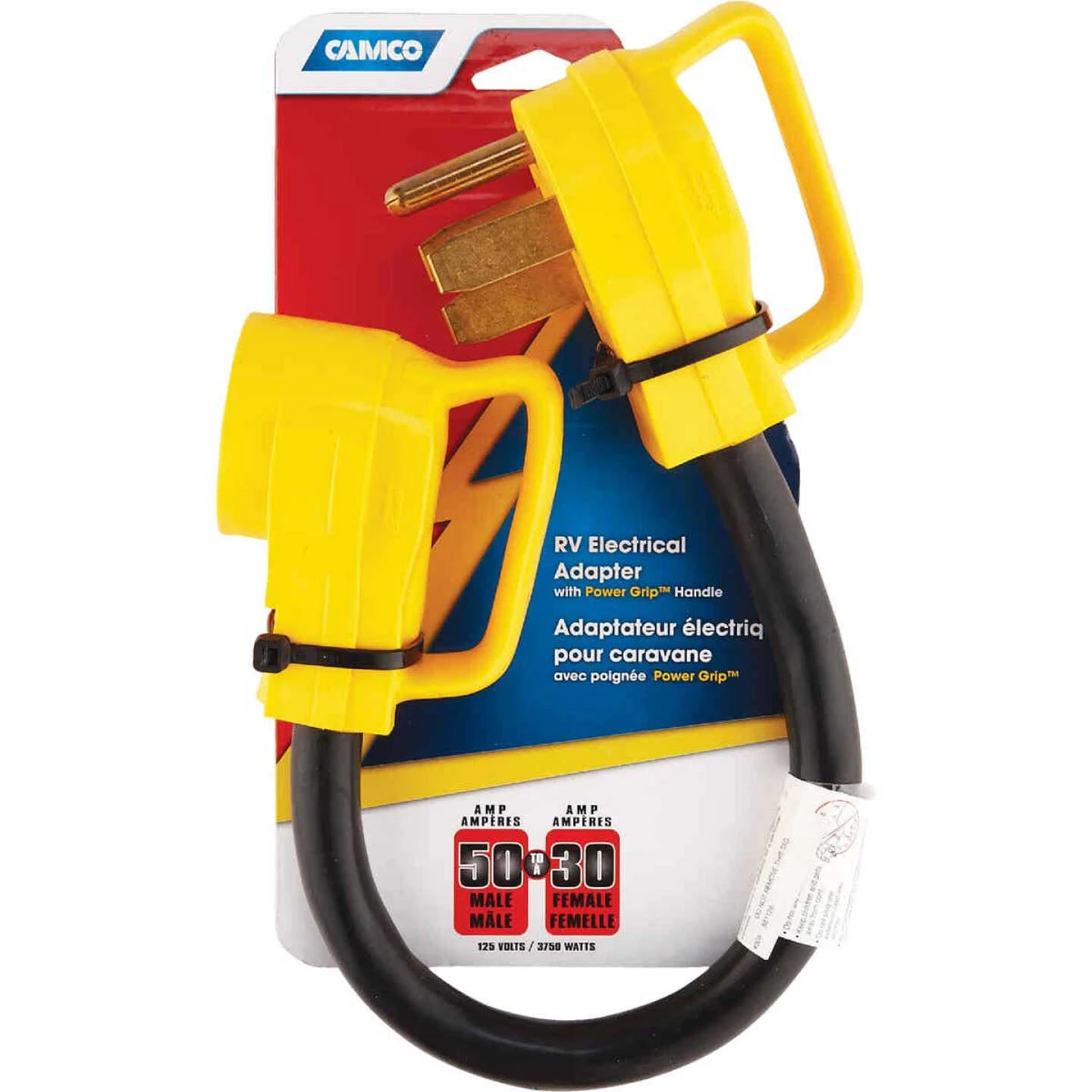 Camco PowerGrip 50A/30A Dogbone RV Power Cord Adapter 4 Camco PowerGrip 50A/30A Dogbone RV Power Cord Adapter - Image 2