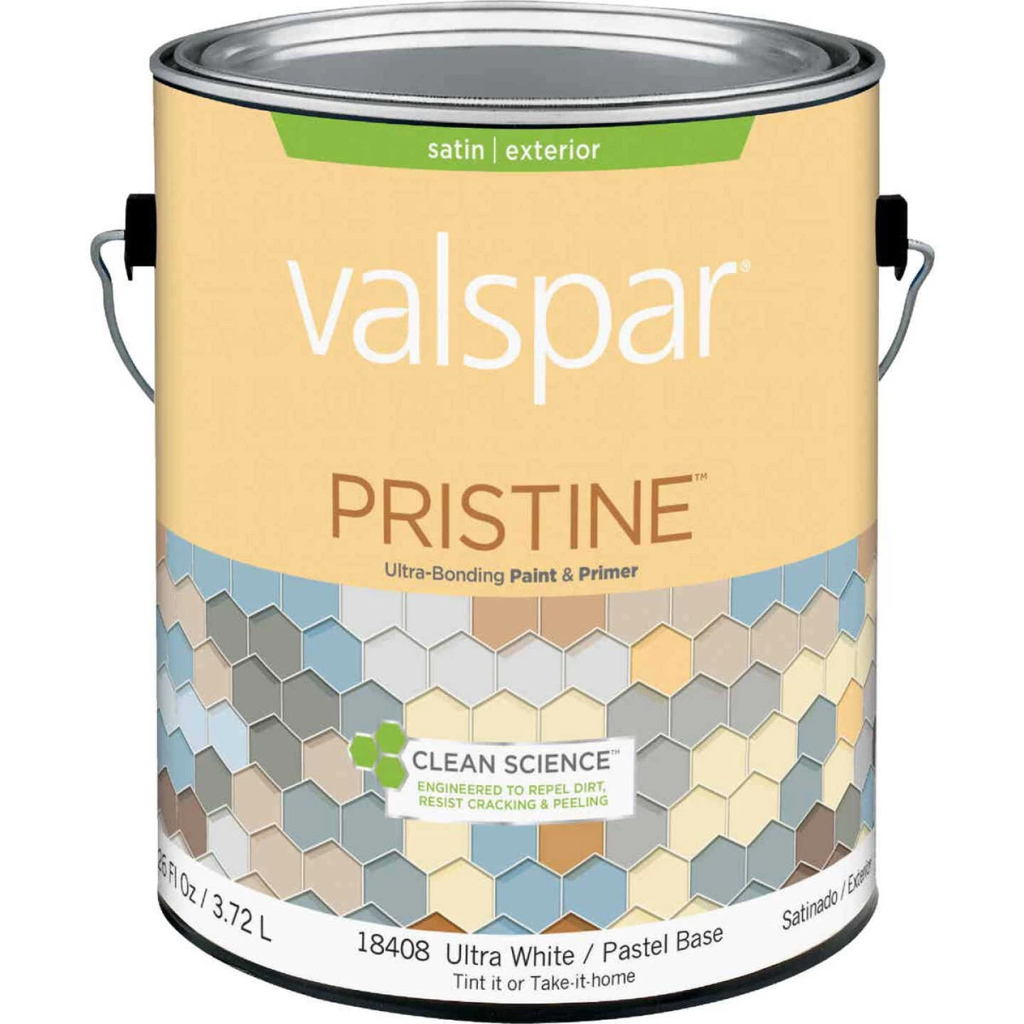 Valspar Pristine 100% Acrylic Paint & Primer Satin Exterior House Paint, Ultra White/Pastel Base, 1 Gal. 3 Valspar Pristine 100% Acrylic Paint & Primer Satin Exterior House Paint, Ultra White/Pastel Base, 1 Gal.