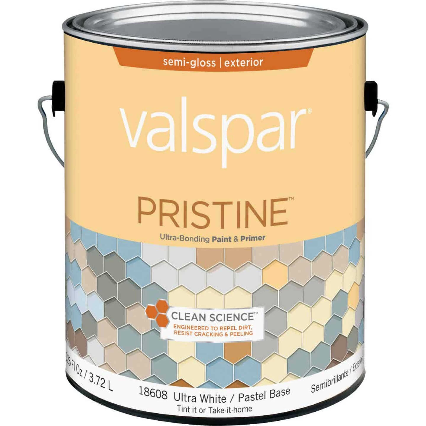 Valspar Pristine 100% Acrylic Paint & Primer Semi-Gloss Exterior House Paint, Ultra White/Pastel Base, 1 Gal. 3 Valspar Pristine 100% Acrylic Paint & Primer Semi-Gloss Exterior House Paint, Ultra White/Pastel Base, 1 Gal.