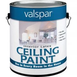 Valspar Latex Flat Ceiling Paint, White, 1 Gal.