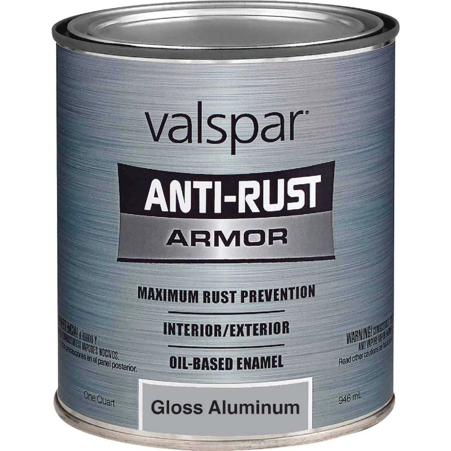 Valspar Anti-Rust Oil-Based Gloss Armor Rust Control Enamel, Aluminum, 1 Qt. 3 Valspar Anti-Rust Oil-Based Gloss Armor Rust Control Enamel, Aluminum, 1 Qt.