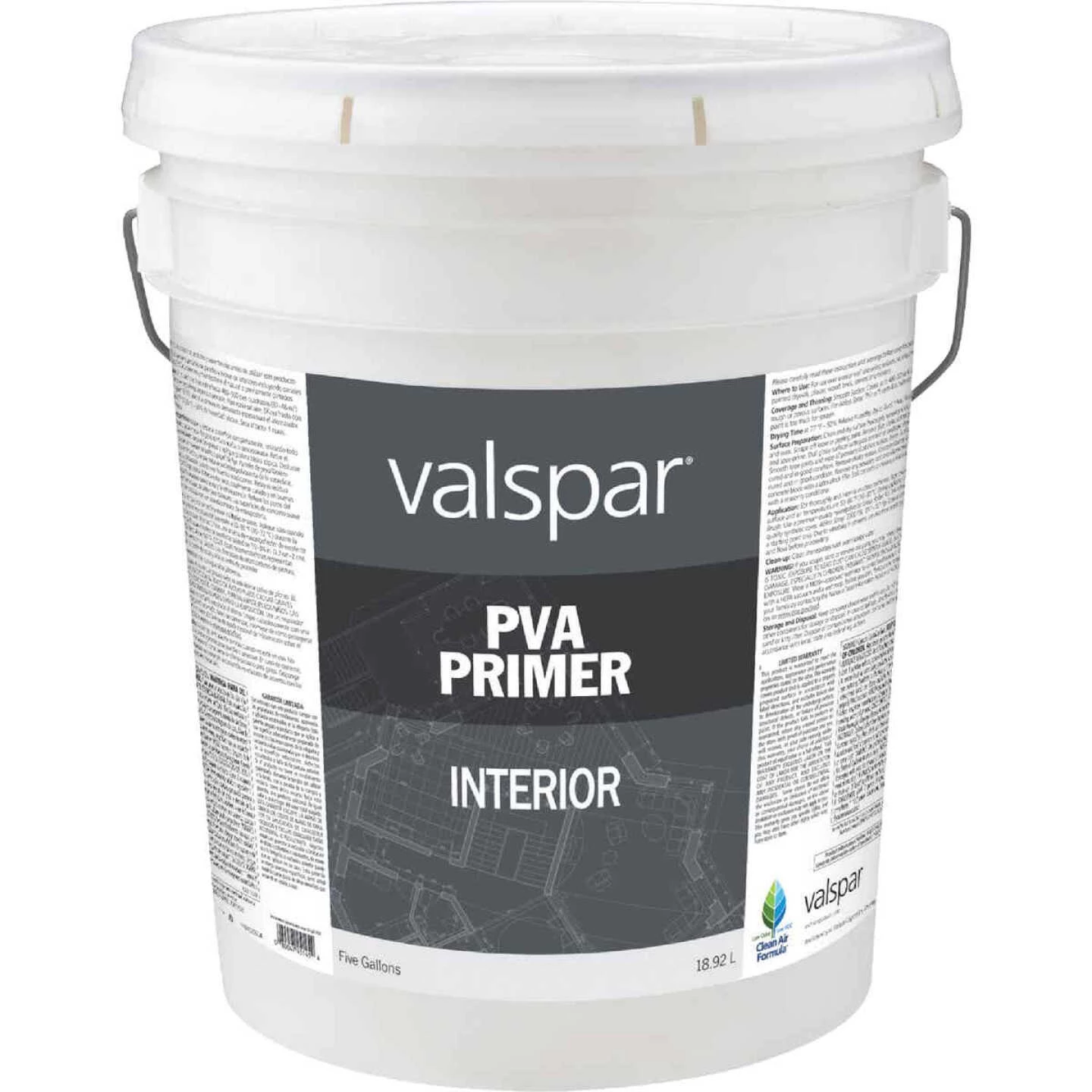 Valspar PVA Interior Latex Drywall Primer, White, 5 Gal. 3 Valspar PVA Interior Latex Drywall Primer, White, 5 Gal.