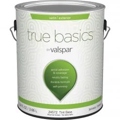 True Basics By Valspar Satin Exterior House Paint, 1 Gal., Tint Base
