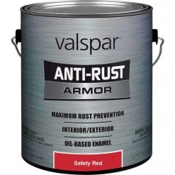 Valspar Oil-Based Gloss Anti-Rust Armor Safety Color Rust Control Enamel, Safety Red, 1 Gal.