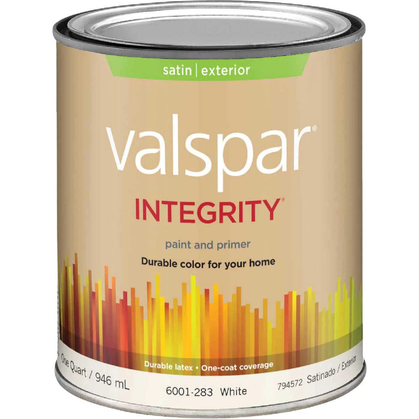 Valspar Integrity Latex Paint And Primer Satin Exterior House Paint, White, 1 Qt. 3 Valspar Integrity Latex Paint And Primer Satin Exterior House Paint, White, 1 Qt.