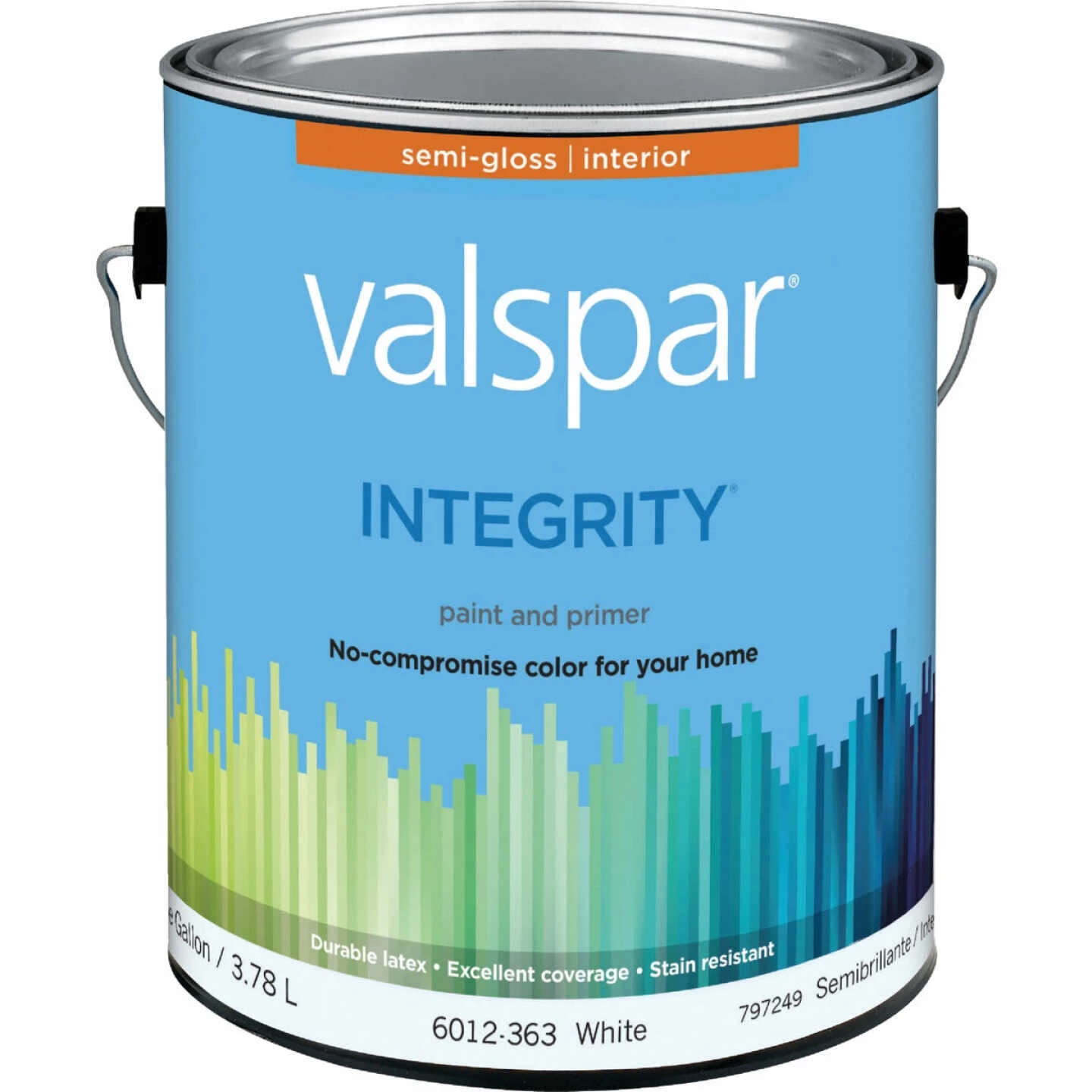 Valspar Integrity Latex Paint And Primer Semi-Gloss Interior Wall Paint, White, 1 Gal. 3 Valspar Integrity Latex Paint And Primer Semi-Gloss Interior Wall Paint, White, 1 Gal.