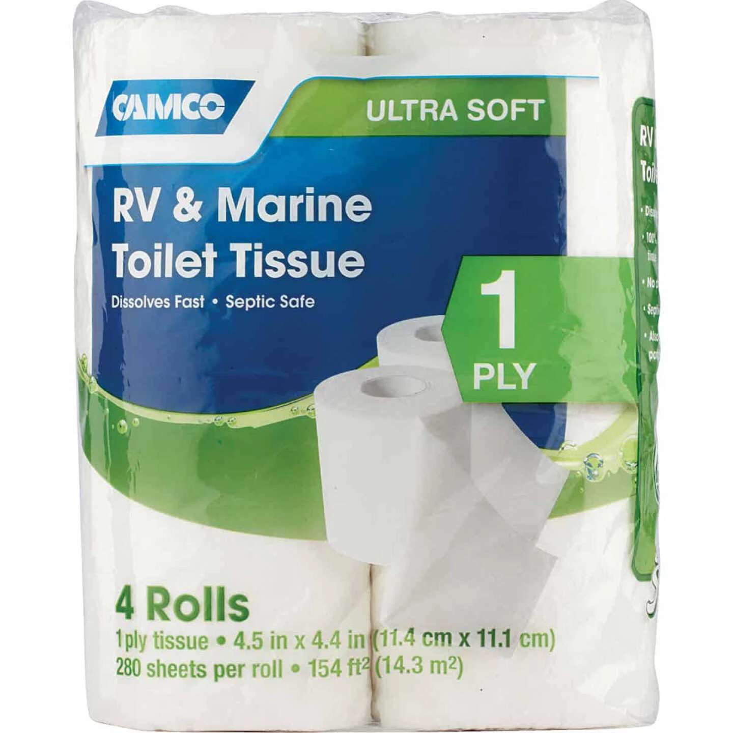 Camco RV & Marine 1-Ply Toilet Paper (4 Regular Rolls) 2 Camco RV & Marine 1-Ply Toilet Paper (4 Regular Rolls)